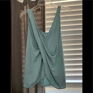 Blue criss cross back tank